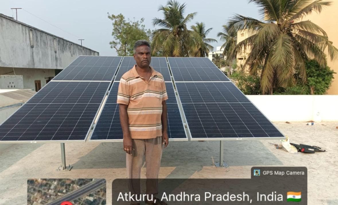 Solar installation in Atkuru, Andhra Pradesh