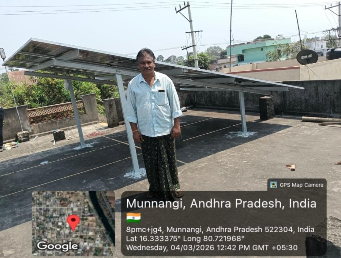 Solar installation in Munnangi, Andhra Pradesh