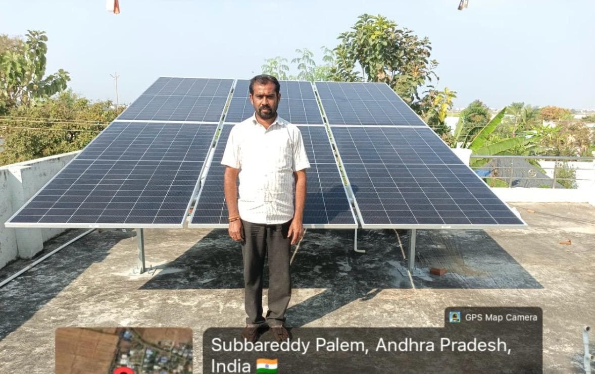 Solar installation in Subbareddy Palem, Andhra Pradesh