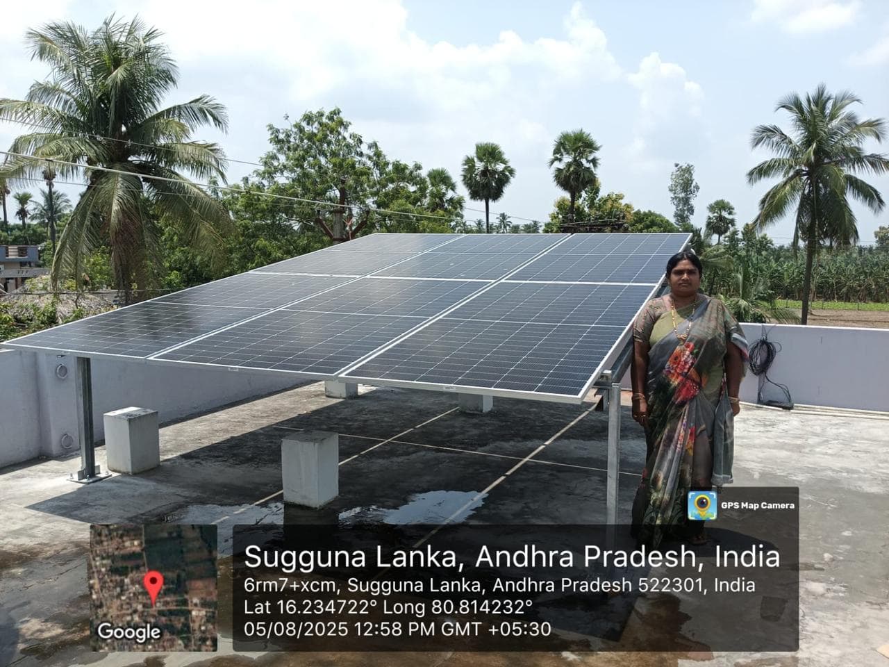 Solar installation in Sugguna Lanka, Andhra Pradesh