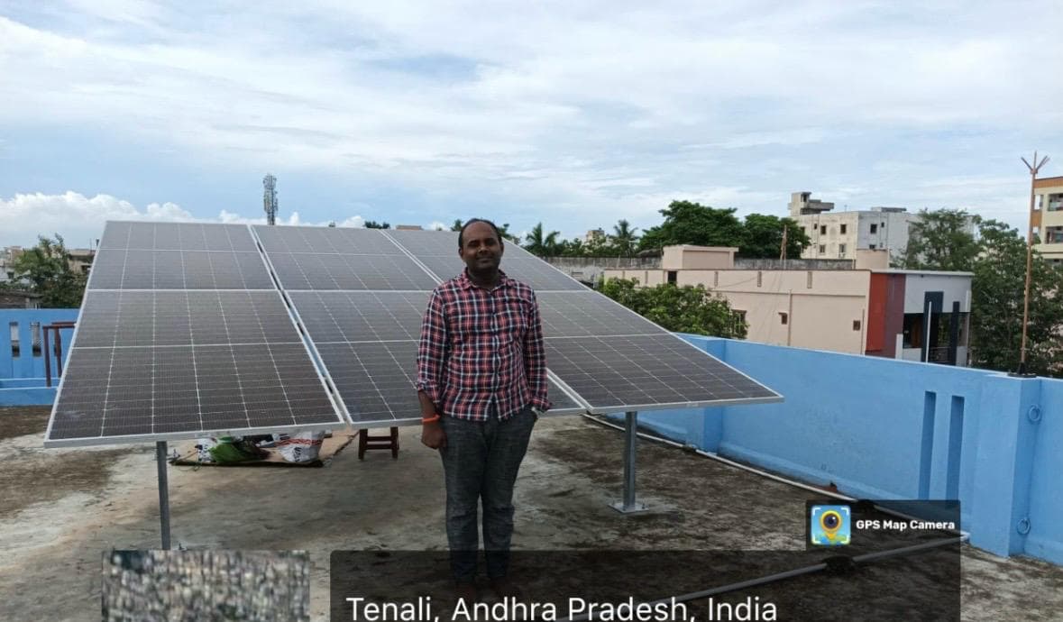 Solar installation in Tenali, Andhra Pradesh